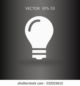 Flat icon of bulb. vector illustration