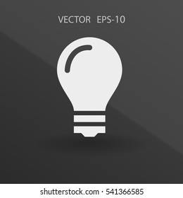 Icono plano de la bombilla. ilustración vectorial