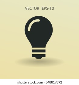 Flat icon of bulb. vector illustration