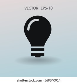 Flat icon of bulb. vector illustration