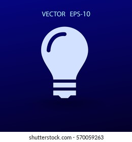 Flat icon of bulb. vector illustration