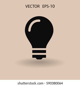 Flat icon of bulb. vector illustration