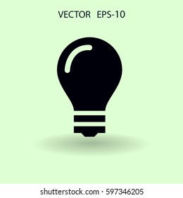 Flat icon of bulb. vector illustration