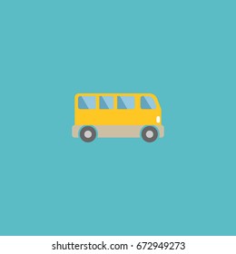 Flat Icon Bus Element. Vector Illustration Of Flat Icon Omnibus Isolated On Clean Background. Can Be Used As Bus, Omnibus And Passenger Symbols.