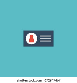 Flat Icon Business Card Element. Vector Illustration Of Flat Icon Id Isolated On Clean Background. Can Be Used As Business, Card And Id Symbols.
