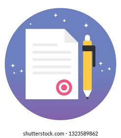 Flat icon of business document 