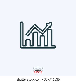 Flat icon of business graph.