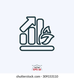 Flat icon of business graph.