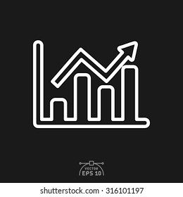 Flat icon of business graph.