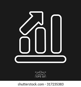 Flat icon of business graph going up.
