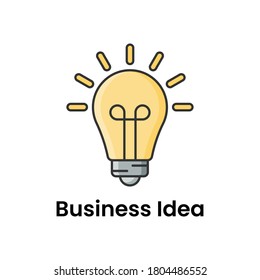 icono plano de la idea de negocio, concepto innovador de negocio