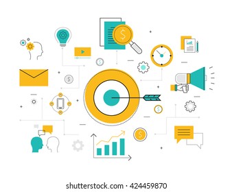 flat icon business marketing goal concept 