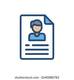 Flat icon of a business resume or application document