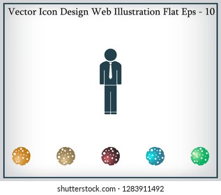 Flat icon of businessman