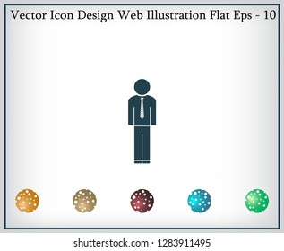 Flat icon of businessman