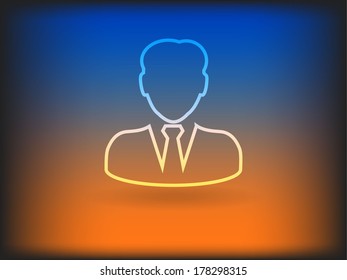 Flat icon of businessman