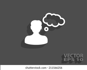 Flat icon of businessman