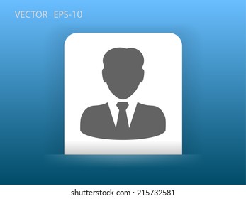 Flat icon of businessman