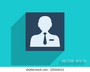 Flat icon of businessman
