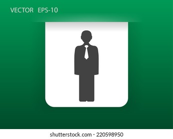 Flat icon of businessman