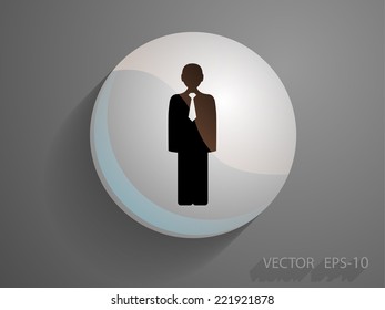 Flat icon of businessman