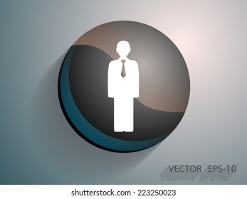 Flat icon of businessman