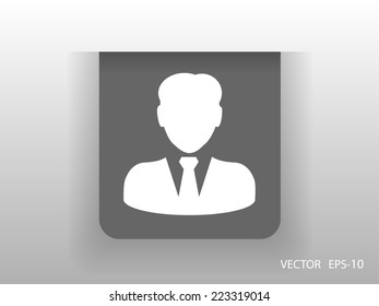 Icono plano del hombre de negocios