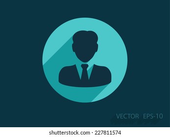 Flat icon of businessman