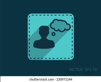 Flat icon of businessman