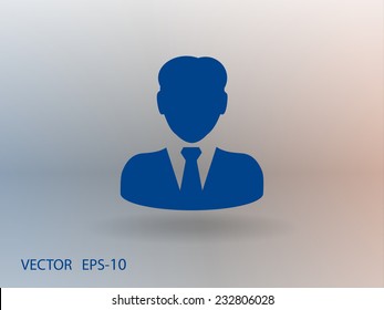 Flat icon of businessman