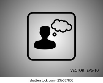 Flat icon of businessman