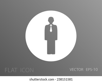 Icono plano del hombre de negocios