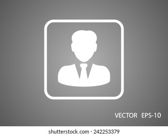 Flat icon of businessman