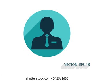 Icono plano del hombre de negocios