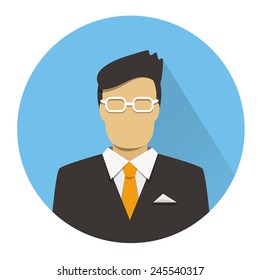 Flat icon of businessman.