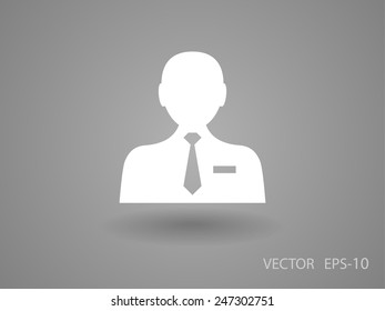 Flat icon of businessman