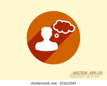 Flat icon of businessman