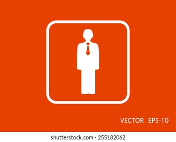 Flat icon of businessman