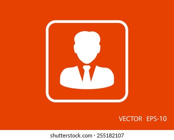 Flat icon of businessman