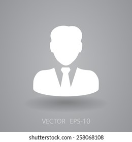 Icono plano del hombre de negocios