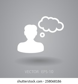Flat icon of businessman