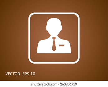 Icono plano del hombre de negocios