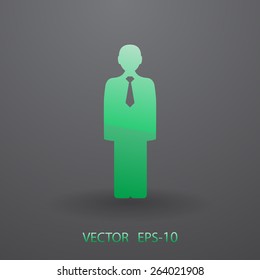 Flat icon of businessman