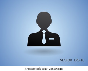 Icono plano del hombre de negocios
