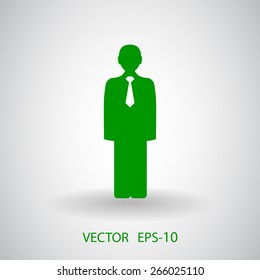 Flat icon of businessman
