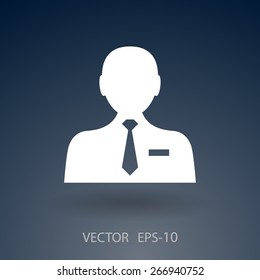 Icono plano del hombre de negocios