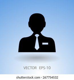 Icono plano del hombre de negocios