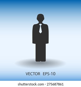 Icono plano del hombre de negocios