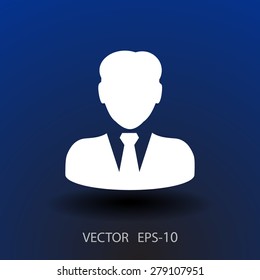 Flat icon of businessman