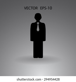 Icono plano del hombre de negocios